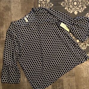 Navy polka layering top